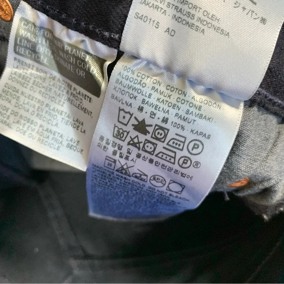 Levi’s 501 Women’s Shorts Denim Jeans Button Fly Mid Rise in Dark Navy Size 27 - Picture 9 of 14